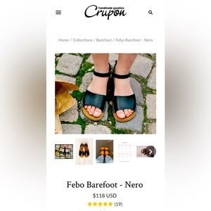 Crupon Febo barefoot sandals size 40